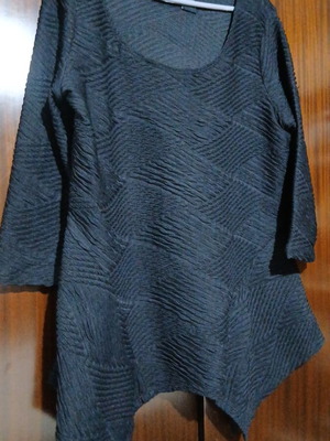 New Directions black asymmetrical blouse tunic, size M