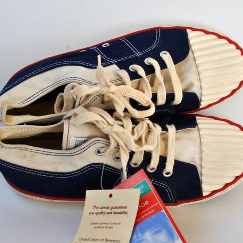 Benetton vintage blue canvas sneakers size 40