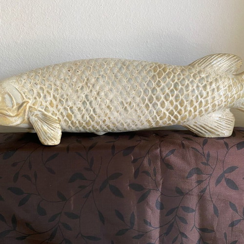 Ceramic fish figurine like new, handcrafted art piece