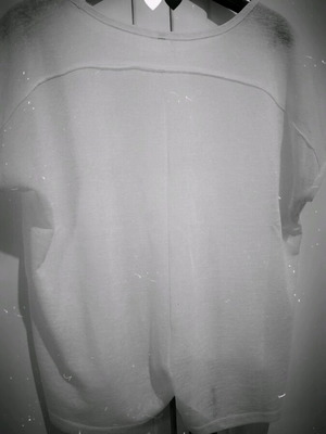 Boho μπλούζα Zara με ανάγλυφο σχέδιο μπροστά medium σαν καινούργιο, άσπρη