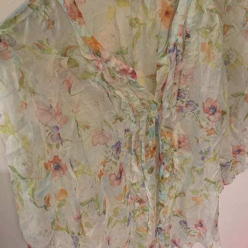 Zara shirt used transparent with flowers XS