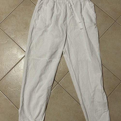Linen pants new, white, medium, Shein