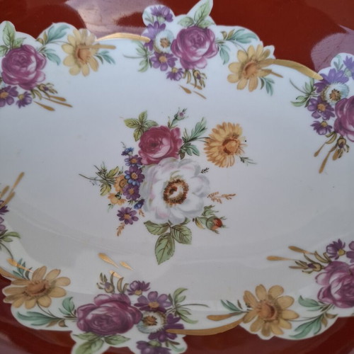 Porcelain platter Chantilly style like new with floral design