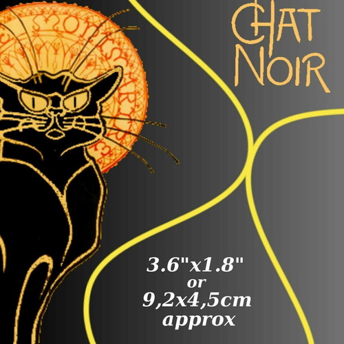 Σκουλαρίκια Art Nouveau "Le chat noir" χειροποίητα, καινούργια, πολύχρωμα