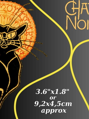 Σκουλαρίκια Art Nouveau "Le chat noir" χειροποίητα, καινούργια, πολύχρωμα
