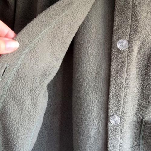 Long fleece jacket used, olive green, size L