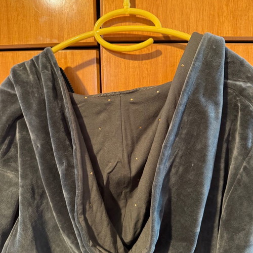 Velvet dark gray cardigan with rhinestones and stones new XL