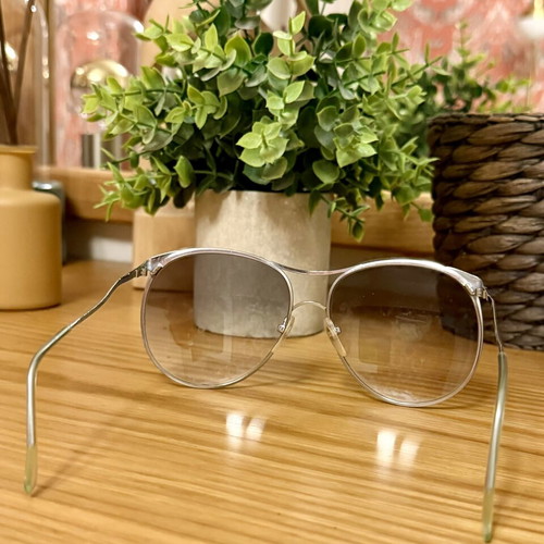 Komono Aviator Sunglasses Silver Grey Gradient Lenses like new