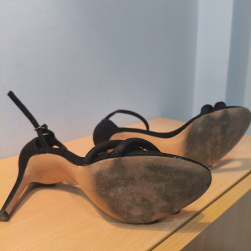 Stradivarius black suede sandals size 38 used