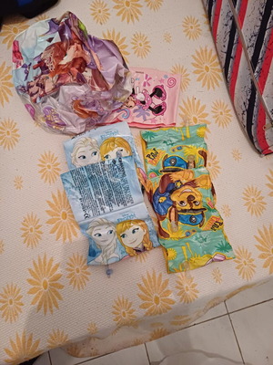 Arm floaties used, 2 sets for ages 2-5 with Frozen and Paw Patrol