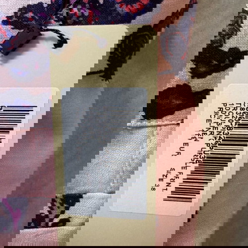 Linen pants Zini new with belt, size 38, pink and purple