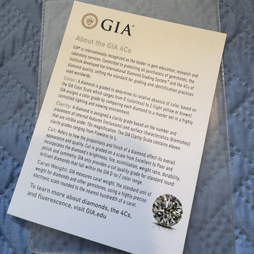Real Diamond 0.50ct Round Brilliant with GIA Certification like new