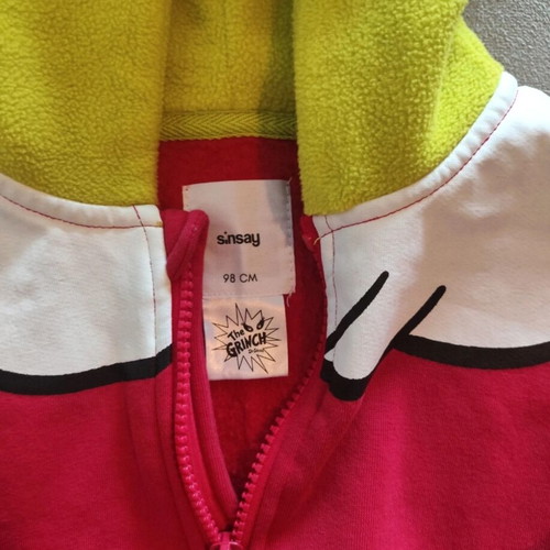 Hooded sweatshirt with Grinch theme like new