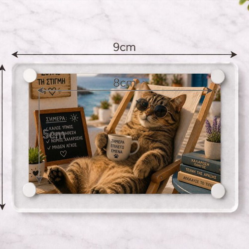 Acrylic fridge magnet "Today I Choose Me" Summer Cat new