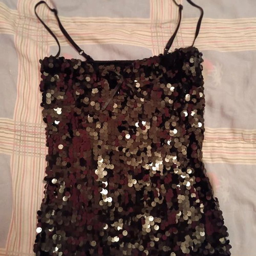 Zara black sequined top like new, fits S-M
