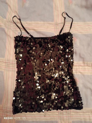Zara black sequined top like new, fits S-M