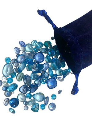 Aquamarine stones like new, pack N5, various sizes and cuts
