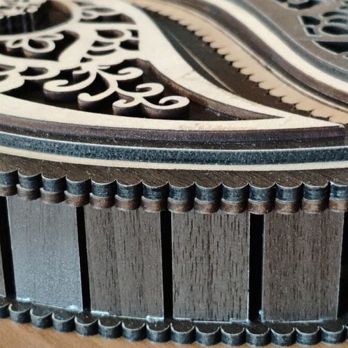 Handmade wooden Yin Yang Paisley jewelry box