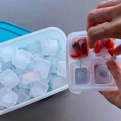 Tupperware Ice Cube Tray with Lid and Silicone Base new