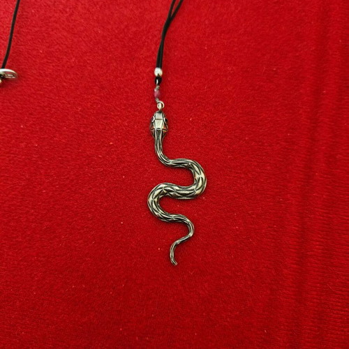 Snake necklace like new silver 925° with zircon and adjustable cord