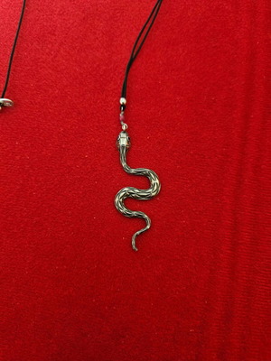 Snake necklace like new silver 925° with zircon and adjustable cord