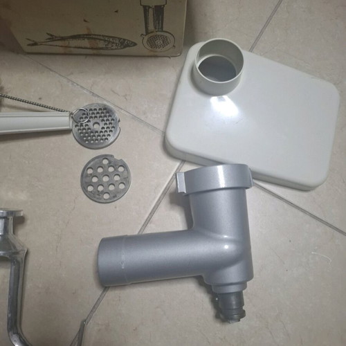 Kitchen meat grinder used with all accessories
