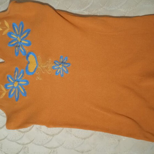 On Line women's blouse used, orange, medium to large size