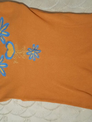 On Line women's blouse used, orange, medium to large size