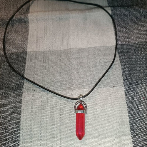 Necklace with red crystal like new