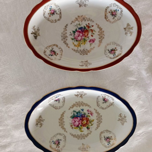 Kronester Bavaria set of 2 oval platters like new, German porcelain 26x18 cm