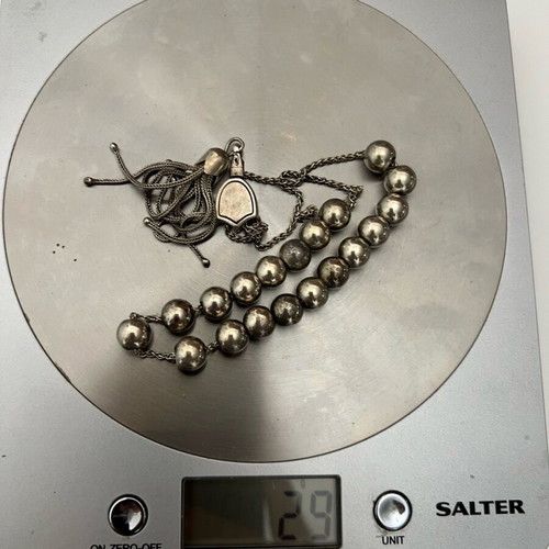 Silver worry beads used, 29 grams, silver color