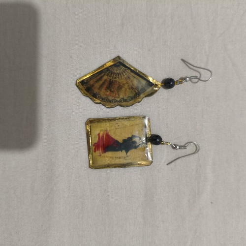 Asymmetric Handmade Flamenco Earrings like new