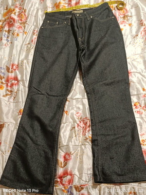 Women's bell-bottom denim pants like new, dark gray size 42