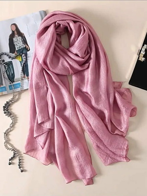 Women's scarves new, pink, size 180×80cm