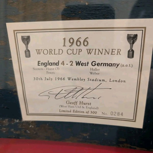 Collectible 1966 World Cup Winner Frame with Authentic Wembley Seat and Autographs, New