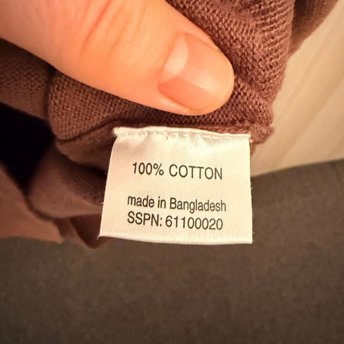 Men's 100% Cotton Vest Used, Brown Color