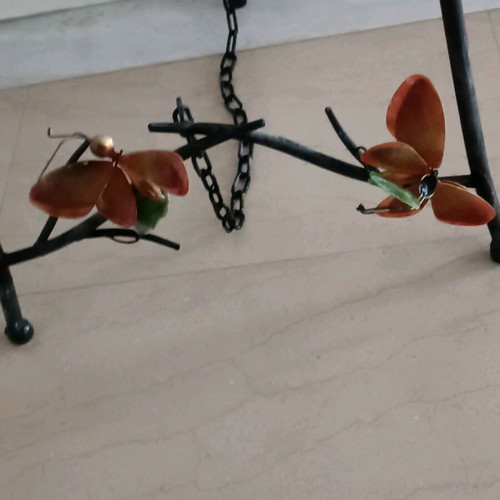 Italian stand for paintings new, iron with butterfly decoration