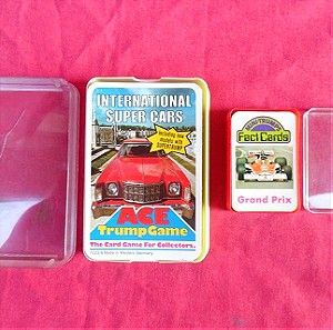 International Super Cars  Ace Trump Game και Mini Trumps Fact Cards Grand Prix της δεκαετίας του '70.