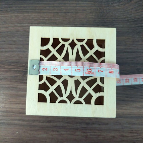 Square wooden boxes set of 4, new, decorative carved lids