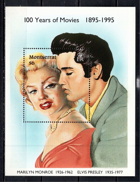 Μοντσερατ 1995 The 100th Anniversary of Movies - Marilyn Monroe and Elvis Presley  φεγιε ασφραγιστο