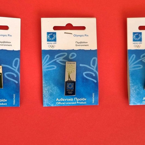 Olympic pins Athens 2004 set of 3, new, Environment series