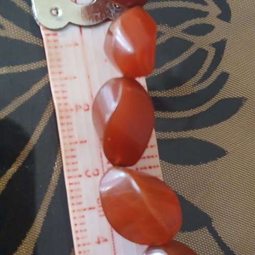 Carnelian necklace A quality with gold-plated clasp, 45 cm