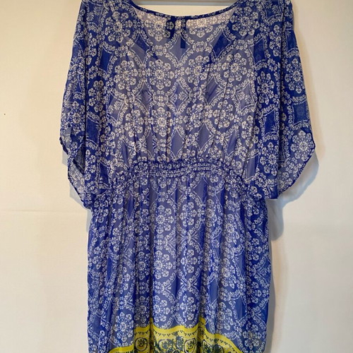 Boho dress Mango blue like new, size M