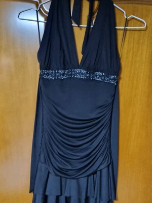 Thesis Black Mini Dress with Neck Tie like new