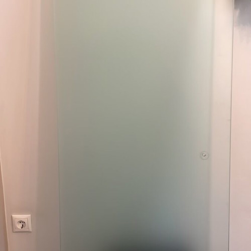 Sandblasted glass door like new, very good quality