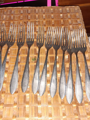 Πηρούνια αλπακάς μεταχειρισμένα, πακέτο 10 μεγάλα, vintage