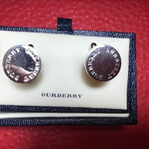 Burberry cufflinks unisex, silver plated steel