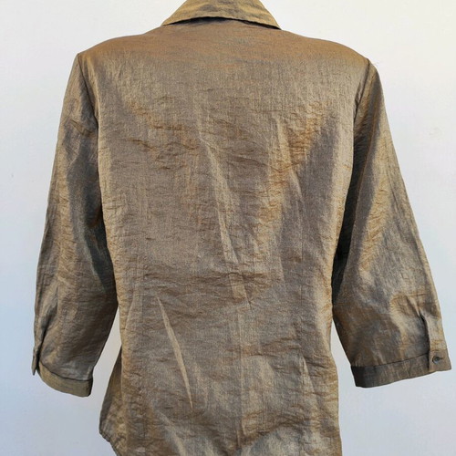 Per una blouse new, size L, brown-gold with buttons