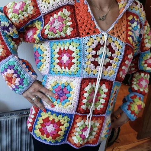 A-Style colorful tunic new, handmade from cotton yarn