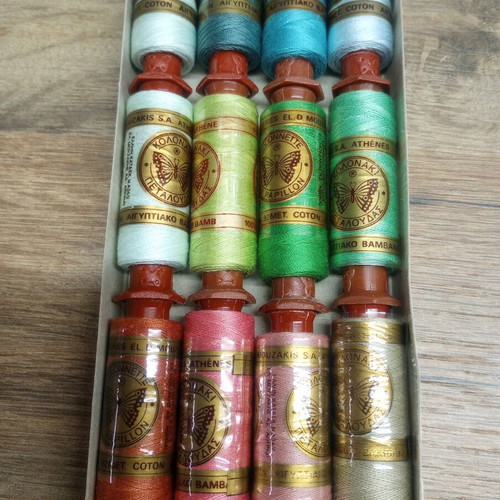 Colonnette vintage sewing threads pack of 12, Egyptian cotton